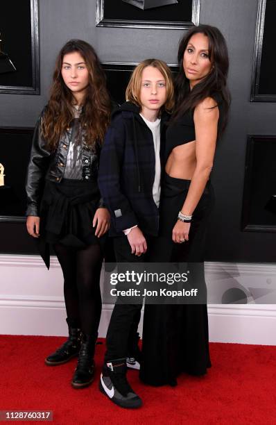 Toni Cornell, Christopher Cornell and Vicky Cornell attend the 61st Annual GRAMMY Awards at Staples Center on February 10, 2019 in Los Angeles,...