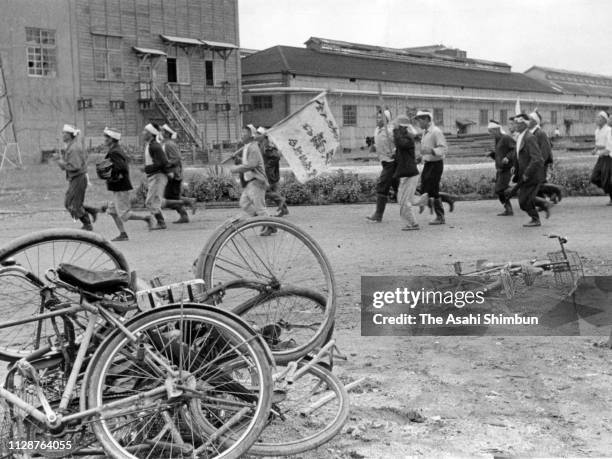 Fishermen break into the Japan New Chisso Minamata Factory to demand the halt of waste water discharge on November 2, 1959 in Minamata, Kumamoto,...