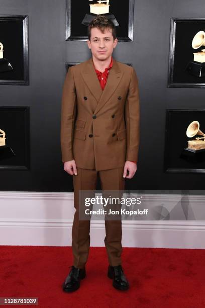 Charlie Puth attends the 61st Annual GRAMMY Awards at Staples Center on February 10, 2019 in Los Angeles, California.