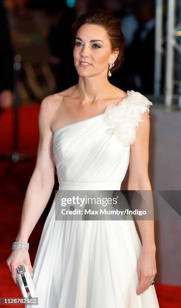 Catherine, Duchess of Cambridge attends the EE British Academy Film Awards at the Royal Albert Hall on February 10, 2019 in London, England.