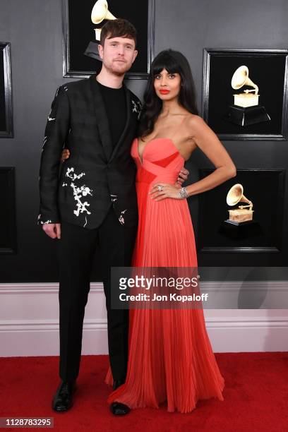 James Blake and Jameela Jamil attend the 61st Annual GRAMMY Awards at Staples Center on February 10, 2019 in Los Angeles, California.