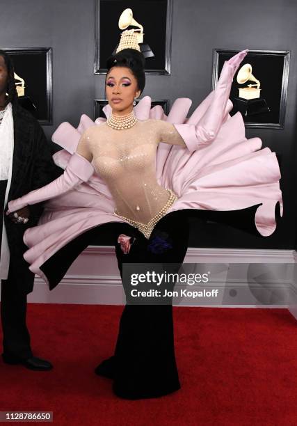 Cardi B attends the 61st Annual GRAMMY Awards at Staples Center on February 10, 2019 in Los Angeles, California.