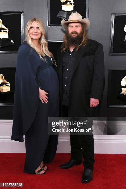 Chris Stapleton and Morgane Stapleton attend the 61st Annual GRAMMY Awards at Staples Center on February 10, 2019 in Los Angeles, California.