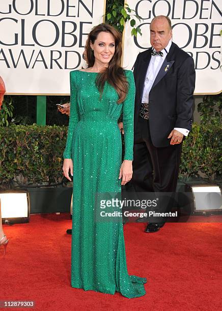 Actress Angelina Jolie arrives at the 68th Annual Golden Globe Awards held at The Beverly Hilton hotel on January 16, 2011 in Beverly Hills,...