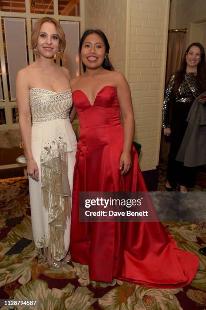 Marina de Tavira and Yalitza Aparicio attend the Netflix 2019 BAFTA AWARDS After Party at Chiltern Firehouse on February 10, 2019 in London, England.