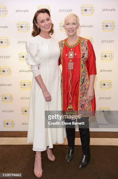 Keeley Hawes and Annie Lennox, winner of The Icon Award, attend Stylist's inaugural Remarkable Women Awards in partnership with philosophy at...