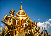 Doi Suthep Golden hill temple at Chiang Mai, in Thailand