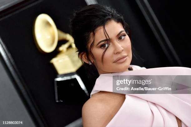 Travis Scott and Kylie Jenner attend the 61st Annual GRAMMY Awards at Staples Center on February 10, 2019 in Los Angeles, California.