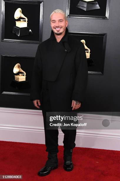 Balvin attends the 61st Annual GRAMMY Awards at Staples Center on February 10, 2019 in Los Angeles, California.