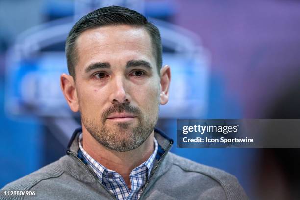 Green Bay Packers general manager Brian Gutekunst during the NFL Scouting Combine on February 27, 2019 at the Indiana Convention Center in...