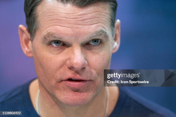 Indianapolis Colts general manager Chris Ballard during the NFL Scouting Combine on February 27, 2019 at the Indiana Convention Center in...