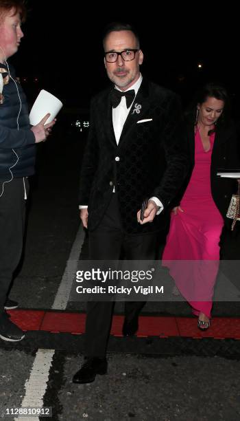 David Furnish seen leaving the 72nd annual EE British Academy Film Awards held at London's Royal Albert Hall on February 10, 2019 in London, England.