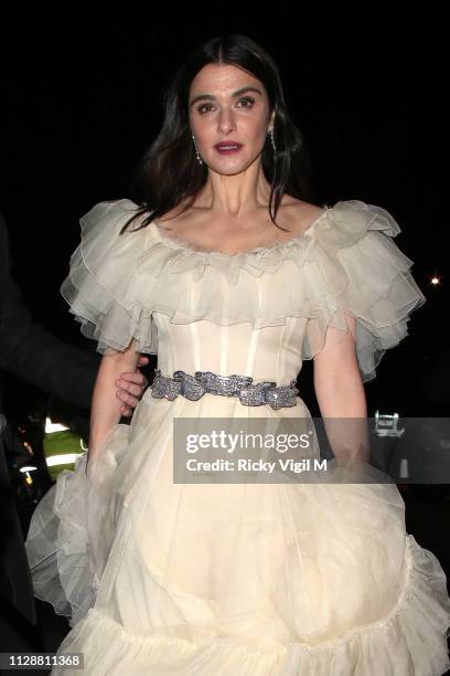 Rachel Weisz seen leaving the 72nd annual EE British Academy Film Awards held at London's Royal Albert Hall on February 10, 2019 in London, England.