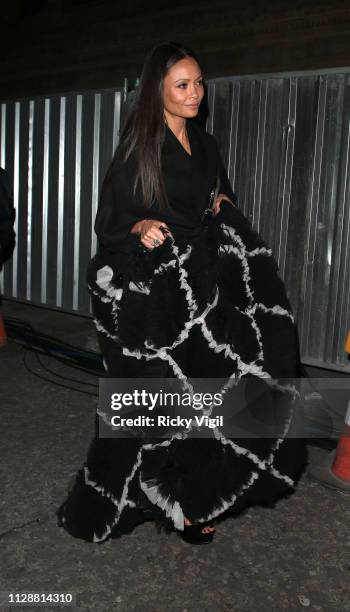 Thandie Newton seen leaving the 72nd annual EE British Academy Film Awards held at London's Royal Albert Hall on February 10, 2019 in London, England.