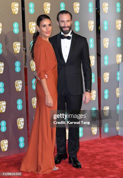 Joseph Fiennes and Maria Dolores Dieguez attend the EE British Academy Film Awards at Royal Albert Hall on February 10, 2019 in London, England.