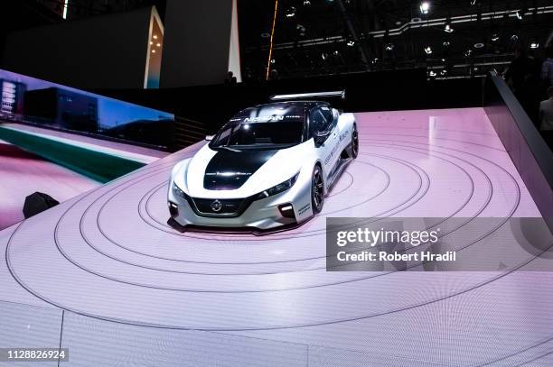 Nissan Nismo is displayed during the second press day at the 89th Geneva International Motor Show on March 6, 2019 in Geneva, Switzerland.