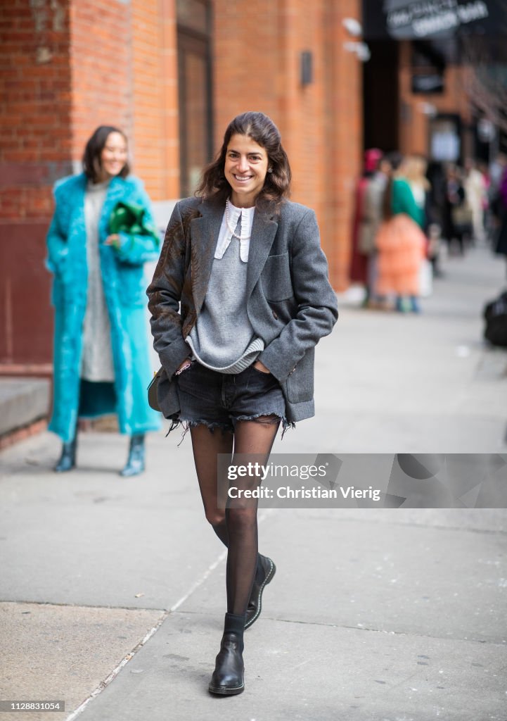 Leandra Medine is seen outside Tibi during New York Fashion Week ...