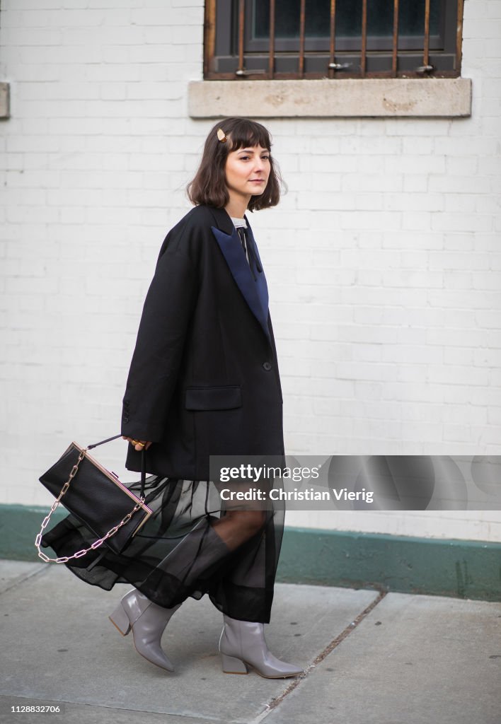 Alyssa Coscarelli is seen outside Tibi during New York Fashion Week ...