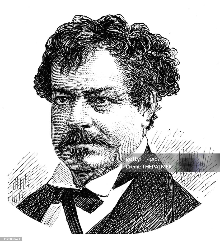 Actor Edwin Forrest engraving 1894