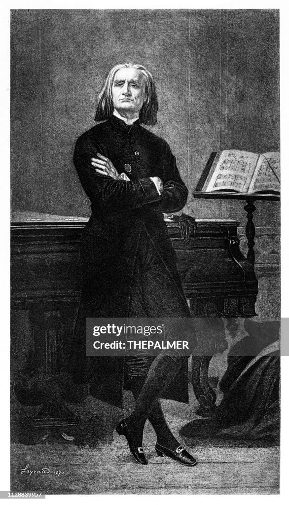 Composer Franz Liszt engraving 1894