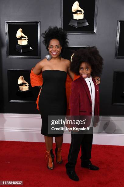 Rhonda Ross and Raif-Henok Emmanuel Kendrick attend the 61st Annual GRAMMY Awards at Staples Center on February 10, 2019 in Los Angeles, California.