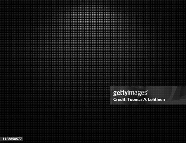 small dark gray squares on black - zwarte kleur stockfoto's en -beelden