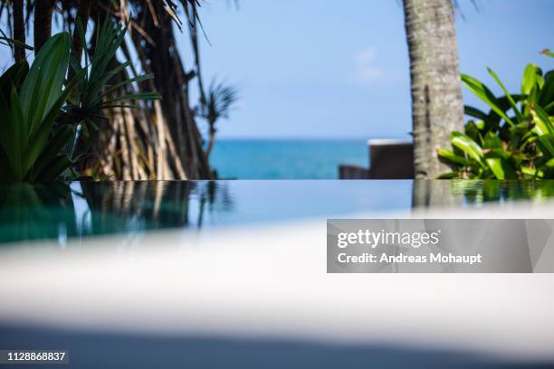swinning pool in the front and beautiful sea view. - schwimmbecken stock pictures, royalty-free photos & images