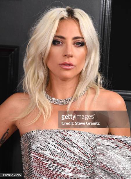 Lady Gaga arrives at the 61st Annual GRAMMY Awards at Staples Center on February 10, 2019 in Los Angeles, California.