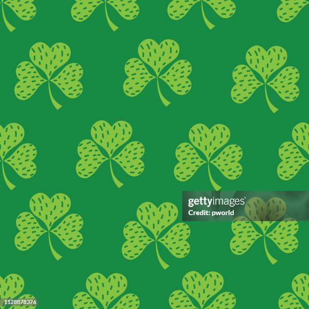 st. patrick's day seamless pattern with clover .. - pub background stock illustrations