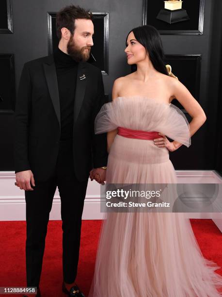 Ruston Kelly and Kacey Musgraves arrives at the 61st Annual GRAMMY Awards at Staples Center on February 10, 2019 in Los Angeles, California.