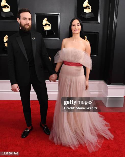 Ruston Kelly and Kacey Musgraves arrives at the 61st Annual GRAMMY Awards at Staples Center on February 10, 2019 in Los Angeles, California.