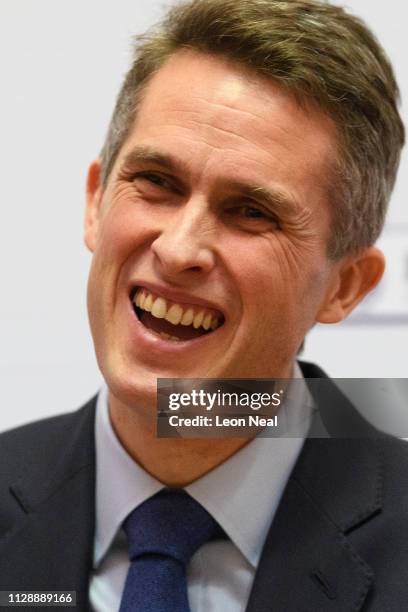 Britain's Defence Secretary Gavin Williamson announces increased investment in the armed forces during a speech on February 11, 2019 in London,...