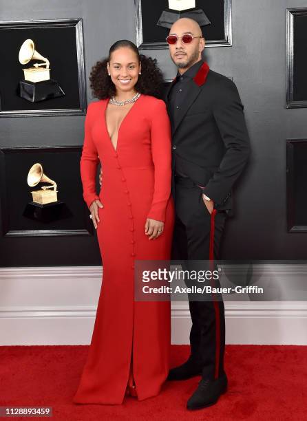 Alicia Keys and Swizz Beatz attend the 61st Annual GRAMMY Awards at Staples Center on February 10, 2019 in Los Angeles, California.