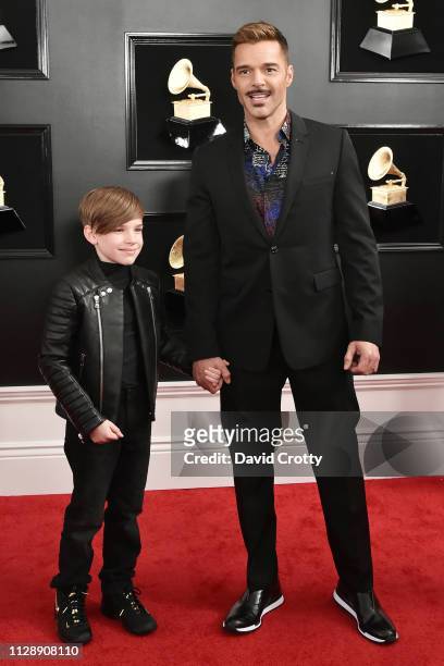 Ricky Martin and Matteo Martin attend the 61st Annual Grammy Awards at Staples Center on February 10, 2019 in Los Angeles, California.
