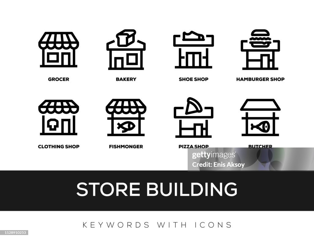 Store Building Keywords With Icons