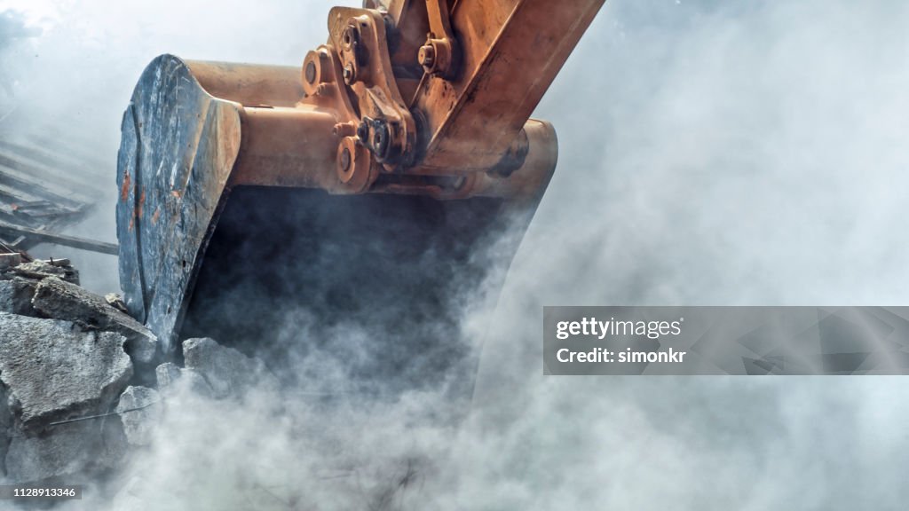 Demolishing building