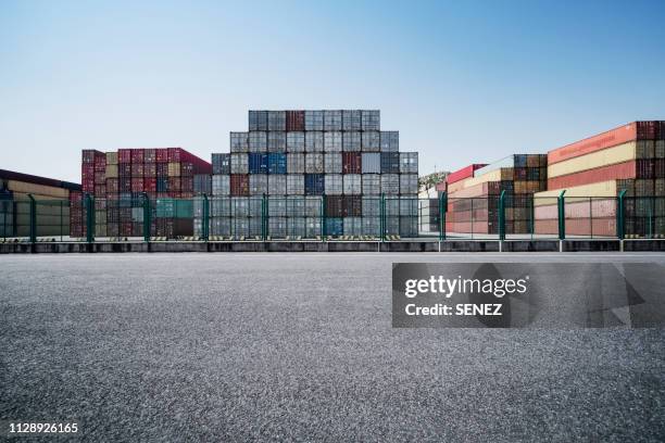 Cargo Containers Parking Lot Photos and Premium High Res Pictures ...
