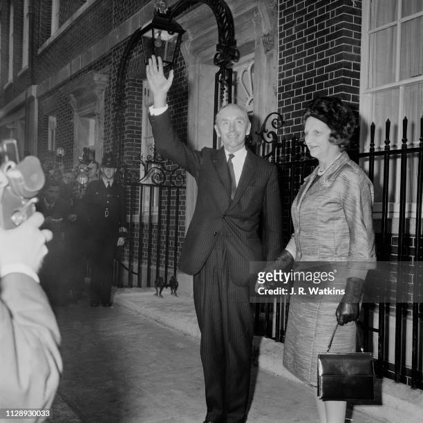 British Conservative Party politician Alec Douglas-Home , the Prime Minister of the United Kingdom, and his wife Elizabeth Douglas-Home outside...