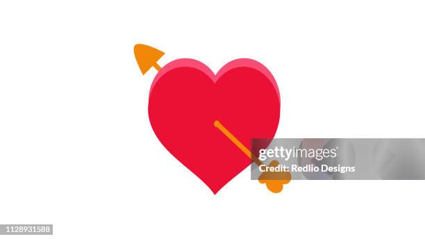 arrow cupid on heart icon - cupidon stock illustrations