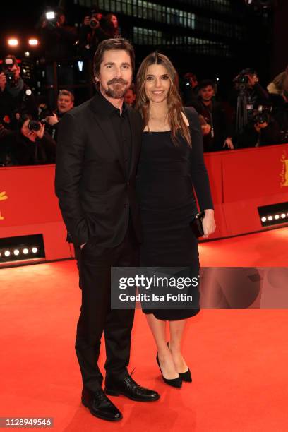 Christian Bale and Sibi Blazic pose at the "Vice" premiere during the 69th Berlinale International Film Festival Berlin at Berlinale Palace on...