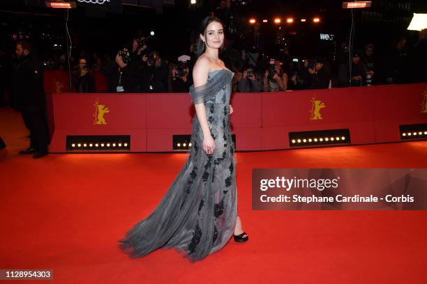 Actress Aisling Franciosi poses at the "Vice" premiere during the 69th Berlinale International Film Festival Berlin at Berlinale Palace on February...