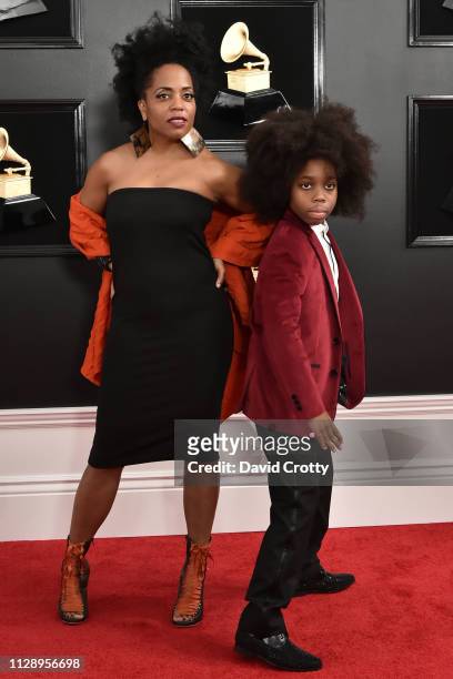 Rhonda Ross and Raif-Henok Emmanuel Kendrick attend the 61st Annual Grammy Awards at Staples Center on February 10, 2019 in Los Angeles, California.