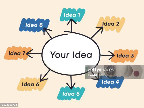 circle diagram planning model - 8 step process stock illustrations