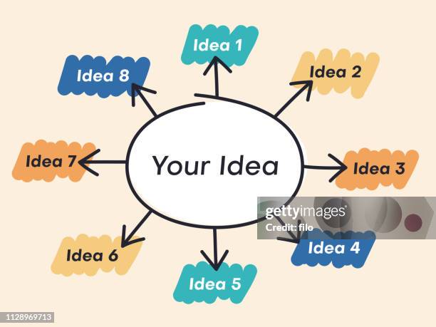 circle diagram planning model - creative08 stock illustrations