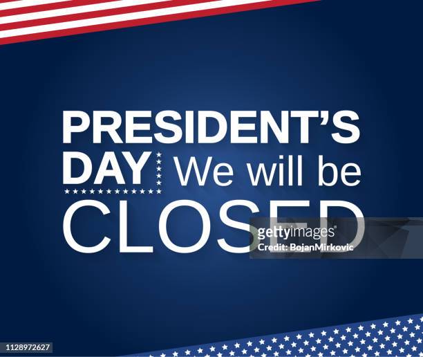 ilustraciones, imágenes clip art, dibujos animados e iconos de stock de fondo de día de presidentes. estaremos cerrados. ilustración de vector. - herencia