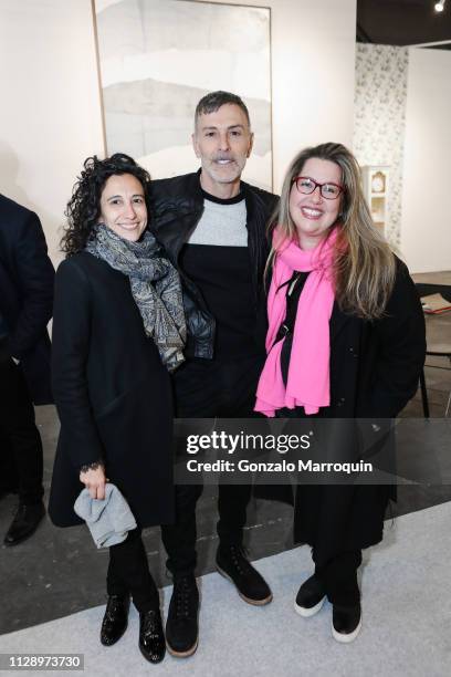 Sara Kay, Joseph La Piana and Maya Benton during the Armory Show 2019 VIP Preview at Pier 90 on March 6, 2019 in New York City.