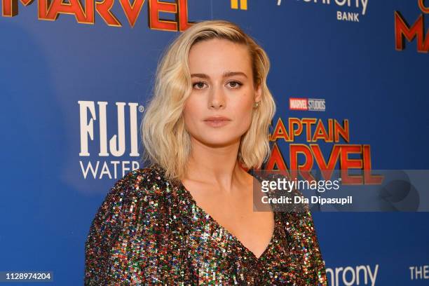 Brie Larson attends the "Captain Marvel" screening at Henry R. Luce Auditorium at Brookfield Place on March 6, 2019 in New York City.