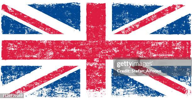 grunge union jack - british culture stock illustrations