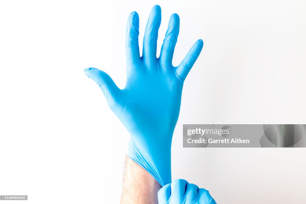 Blue Latex Doctor Medical Gloves