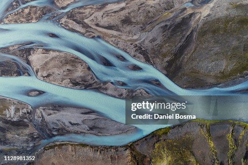 Abstract aerial view of a river bed in Iceland Abstract aerial view of a river bed in Iceland